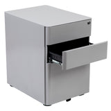 English Elm Commercial Grade Modern 3-Drawer Mobile Locking Filing Cabinet with Anti-Tilt Mechanism and Hanging Drawer for Legal & Letter Files,