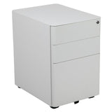 English Elm Commercial Grade Modern 3-Drawer Mobile Locking Filing Cabinet with Anti-Tilt Mechanism and Hanging Drawer for Legal & Letter Files,