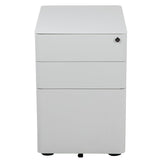 English Elm Commercial Grade Modern 3-Drawer Mobile Locking Filing Cabinet with Anti-Tilt Mechanism and Hanging Drawer for Legal & Letter Files,