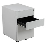 English Elm Commercial Grade Modern 3-Drawer Mobile Locking Filing Cabinet with Anti-Tilt Mechanism and Hanging Drawer for Legal & Letter Files,