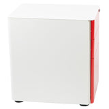 English Elm Commercial Grade Modern 3-Drawer Mobile Locking Filing Cabinet with Anti-Tilt Mechanism & Letter/Legal Drawer, White with Faceplate