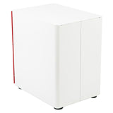 English Elm Commercial Grade Modern 3-Drawer Mobile Locking Filing Cabinet with Anti-Tilt Mechanism & Letter/Legal Drawer, White with Faceplate