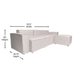 English Elm Commercial Grade Luxury Modular 4 Piece Sectional Sofa,