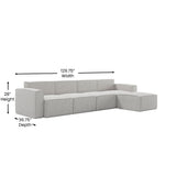 English Elm Commercial Grade Luxury Modular 5 Piece Sectional Sofa,