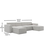 English Elm Commercial Grade Luxury Modular 6 Piece Sectional Sofa,