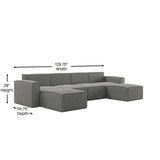 English Elm Commercial Grade Luxury Modular 6 Piece Sectional Sofa,