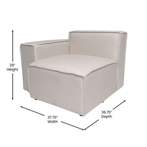 English Elm Commercial Grade Luxury Modular Sectional Sofa Left Side with Arm Rest,