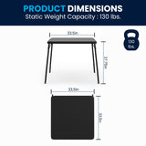 English Elm Commercial Grade 5 Piece Folding Card Table and Chair Set with 4 Metal Padded Folding Chairs and Square Table