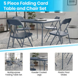 English Elm Commercial Grade 5 Piece Folding Card Table and Chair Set