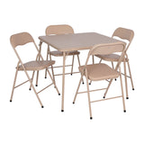 English Elm Commercial Grade 5 Piece Folding Card Table and Chair Set