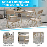 English Elm Commercial Grade 5 Piece Folding Card Table and Chair Set