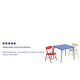 English Elm Commercial Grade Kids Colorful 3 Piece Folding Table and Chair Set