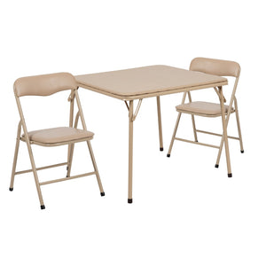 English Elm Commercial Grade Kids 3 Piece Folding Table and Chair Set