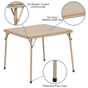 English Elm Commercial Grade Kids 3 Piece Folding Table and Chair Set