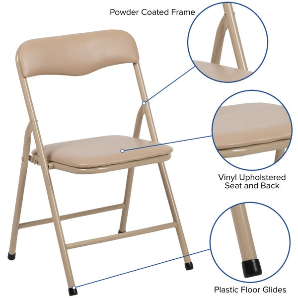 English Elm Commercial Grade Kids 3 Piece Folding Table and Chair Set