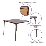 English Elm Commercial Grade Folding Card Table - Lightweight Portable Folding Table with Collapsible Legs