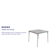 English Elm Commercial Grade Folding Card Table - Lightweight Portable Folding Table with Collapsible Legs