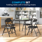 English Elm Commercial Grade Kids 5 Piece Folding Table and Chair Set