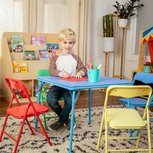 English Elm Commercial Grade Kids Colorful 5 Piece Folding Table and Chair Set