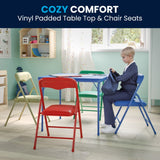 English Elm Commercial Grade Kids Colorful 5 Piece Folding Table and Chair Set