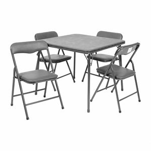 English Elm Commercial Grade Kids 5 Piece Folding Table and Chair Set