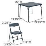 English Elm Commercial Grade Kids 5 Piece Folding Table and Chair Set