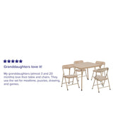 English Elm Commercial Grade Kids 5 Piece Folding Table and Chair Set