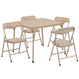 English Elm Commercial Grade Kids 5 Piece Folding Table and Chair Set