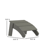 English Elm Commercial Grade Modern Commercial Grade All-Weather Poly Resin Wood Adirondack Ottoman Foot Rest