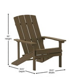 English Elm Commercial Grade Commercial Grade Indoor/Outdoor Adirondack Chair, Weather Resistant Durable Poly Resin Deck and Patio Seating,