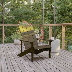 English Elm Commercial Grade Commercial Grade Indoor/Outdoor Adirondack Chair, Weather Resistant Durable Poly Resin Deck and Patio Seating,