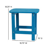 English Elm Commercial Grade 2 Pack Commercial All-Weather Poly Resin Wood Adirondack Chairs with Side Table