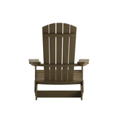 English Elm Commercial Grade Commercial Folding Adirondack Chair - - Poly Resin - Indoor/Outdoor - Weather Resistant