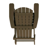 English Elm Commercial Grade Commercial Folding Adirondack Chair - - Poly Resin - Indoor/Outdoor - Weather Resistant