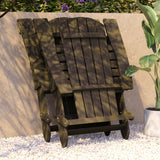 English Elm Commercial Grade Commercial Folding Adirondack Chair - - Poly Resin - Indoor/Outdoor - Weather Resistant