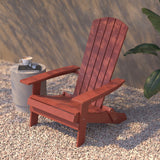 English Elm Commercial Grade Commercial Folding Adirondack Chair - - Poly Resin - Indoor/Outdoor - Weather Resistant