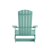 English Elm Commercial Grade Commercial Folding Adirondack Chair - - Poly Resin - Indoor/Outdoor - Weather Resistant