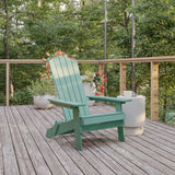 English Elm Commercial Grade Commercial Folding Adirondack Chair - - Poly Resin - Indoor/Outdoor - Weather Resistant