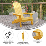 English Elm Commercial Grade Commercial Folding Adirondack Chair - - Poly Resin - Indoor/Outdoor - Weather Resistant