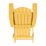 English Elm Commercial Grade Commercial Folding Adirondack Chair - - Poly Resin - Indoor/Outdoor - Weather Resistant