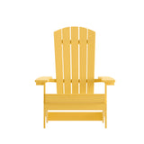 English Elm Commercial Grade Commercial Folding Adirondack Chair - - Poly Resin - Indoor/Outdoor - Weather Resistant