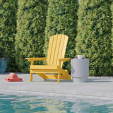 English Elm Commercial Grade Commercial Folding Adirondack Chair - - Poly Resin - Indoor/Outdoor - Weather Resistant