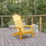 English Elm Commercial Grade Commercial Folding Adirondack Chair - - Poly Resin - Indoor/Outdoor - Weather Resistant