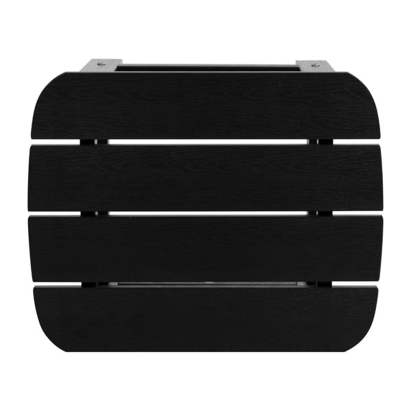 English Elm Commercial Grade 2 Pack Commercial All-Weather Poly Resin Folding Adirondack Chairs with Side Table