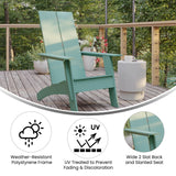 English Elm Commercial Grade Modern Commercial 2-Slat Back Adirondack Chair - All-Weather Poly Resin Lounge Chair