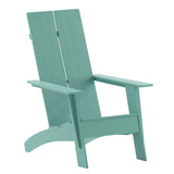 English Elm Commercial Grade Modern Commercial 2-Slat Back Adirondack Chair - All-Weather Poly Resin Lounge Chair