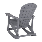 English Elm Commercial Grade All-Weather Poly Resin Wood Adirondack Rocking Chair with Rust Resistant Stainless Steel Hardware in