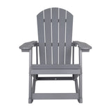 English Elm Commercial Grade All-Weather Poly Resin Wood Adirondack Rocking Chair with Rust Resistant Stainless Steel Hardware in