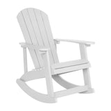 English Elm Commercial Grade All-Weather Poly Resin Wood Adirondack Rocking Chair with Rust Resistant Stainless Steel Hardware