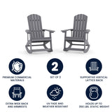 English Elm Commercial Grade All-Weather Poly Resin Wood Adirondack Rocking Chair with Rust Resistant Stainless Steel Hardware in - - Set of 2